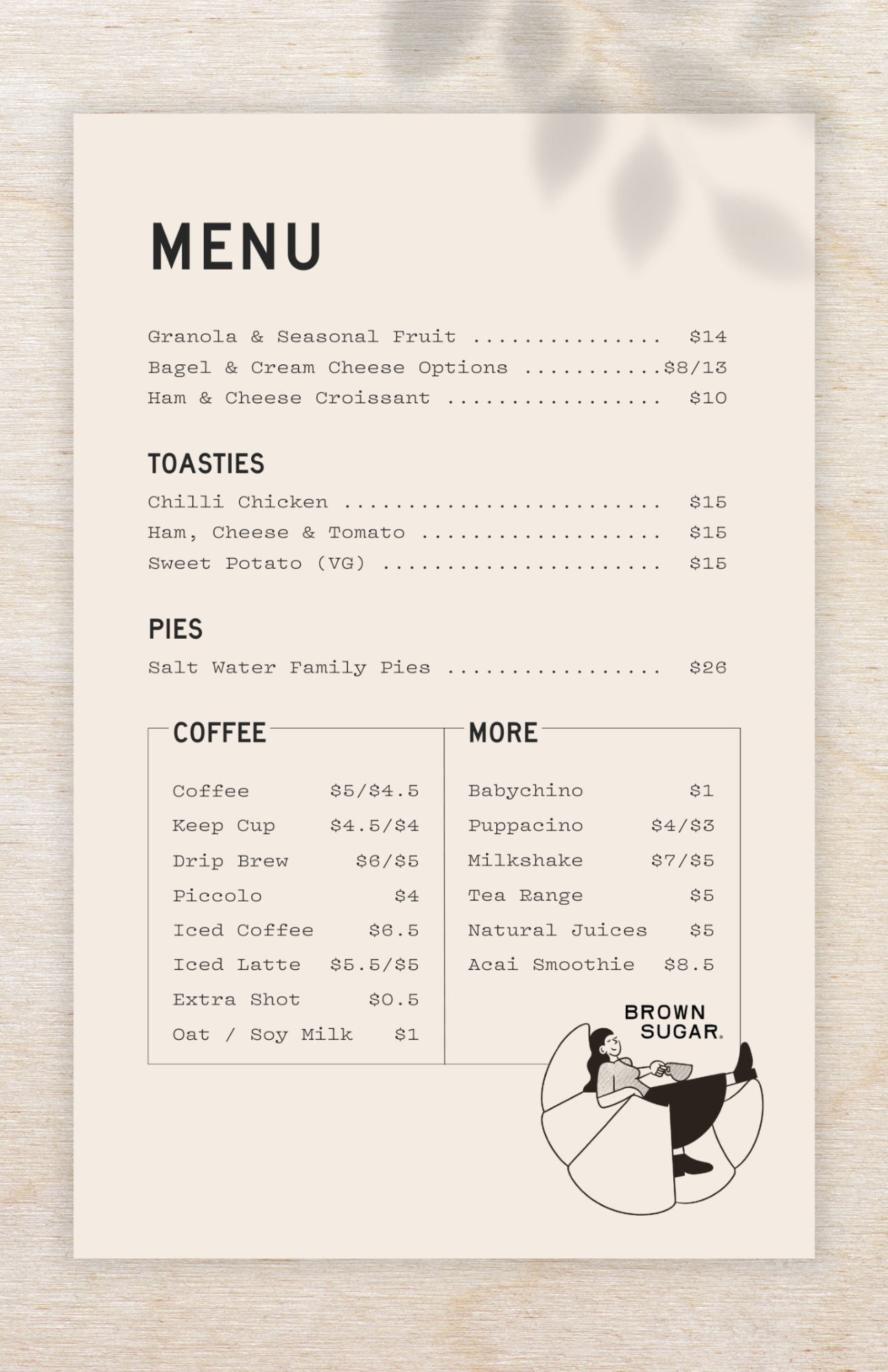 Menu Brown Sugar Cafe   Brown Sugar Menu 1 